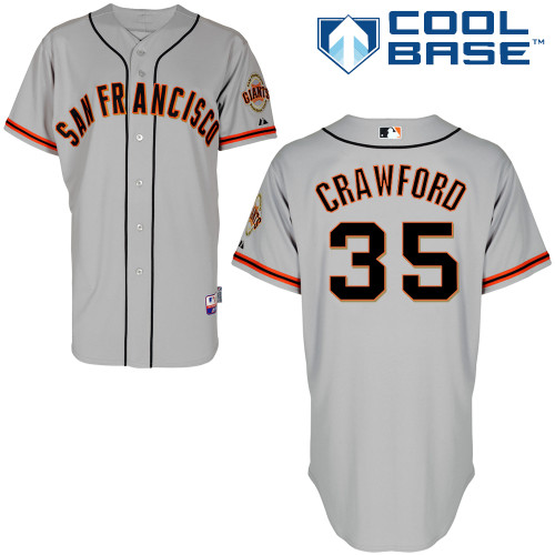 Brandon Crawford #35 Youth Baseball Jersey-San Francisco Giants Authentic Road 1 Gray Cool Base MLB Jersey